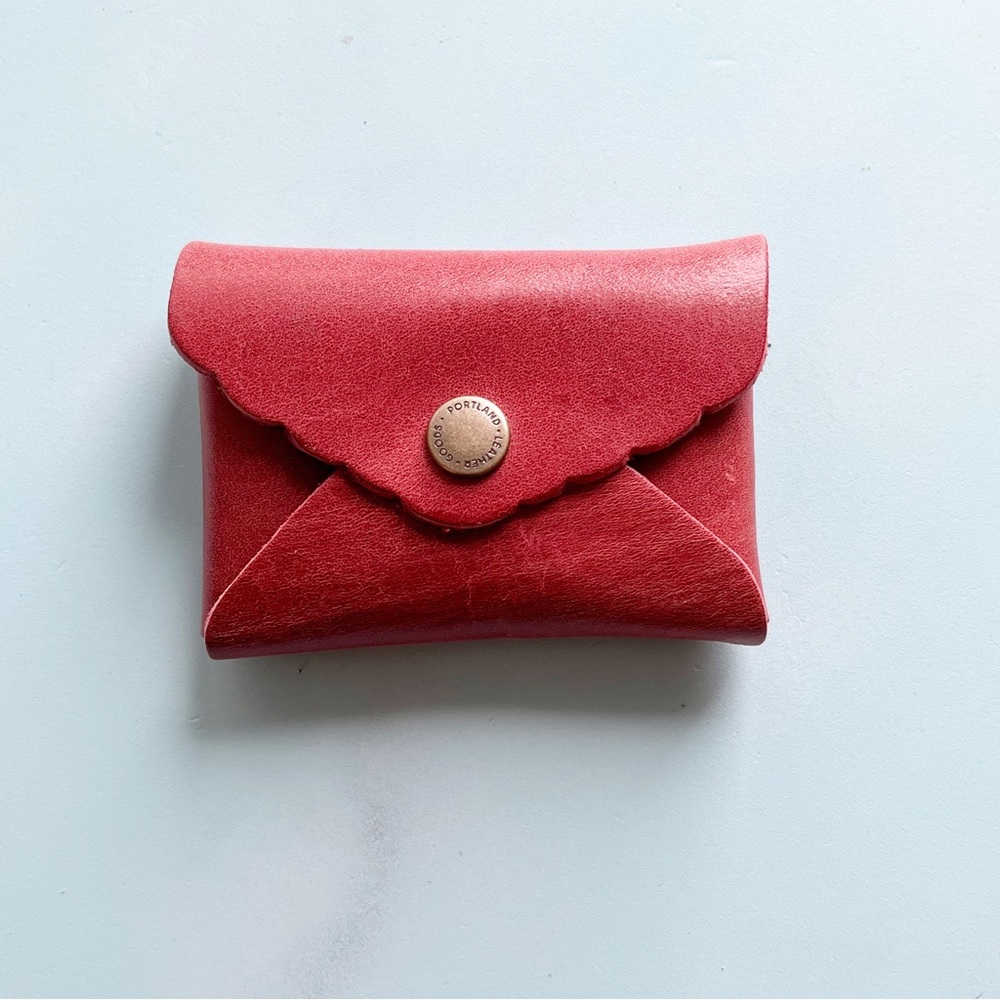 ❌ SOLD Portland Leather Goods mini daisy Wallet in muted red, Guava?